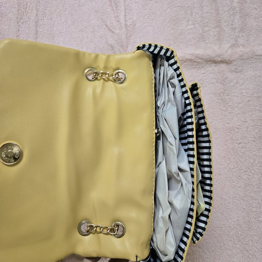 Yellow Quilted Shoulder Bag - Picture 6 of 9